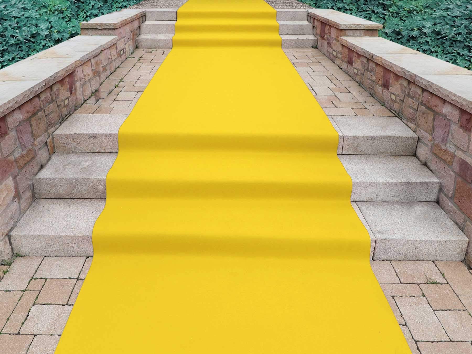 Tappeto per Matrimonio Giallo PODIUM- 2,00m x 14,00m, Passatoia al Metro VIP - Evento e Negozi | Resistente Al Fuoco | Chiesa, Sfilata e Cerimonie | Passatoia Nuziale