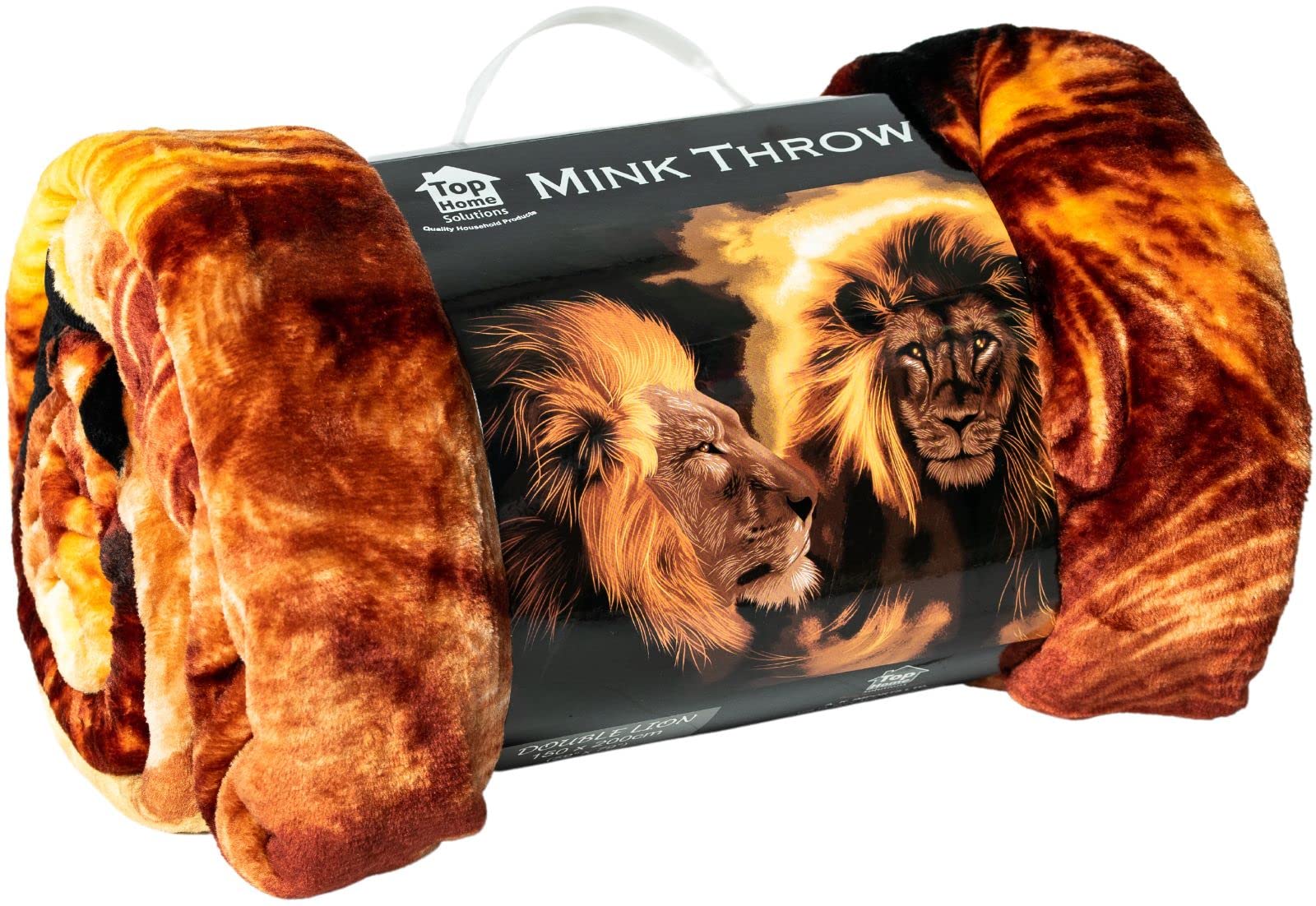 TEXTILE ARENA LUXURY 3D FAUX FUR SOFA BED THROWS/BLANKET ANIMAL PATTERN THROWS DOUBLE KING SIZE (Double Lion, Double (150 x 200 cm))