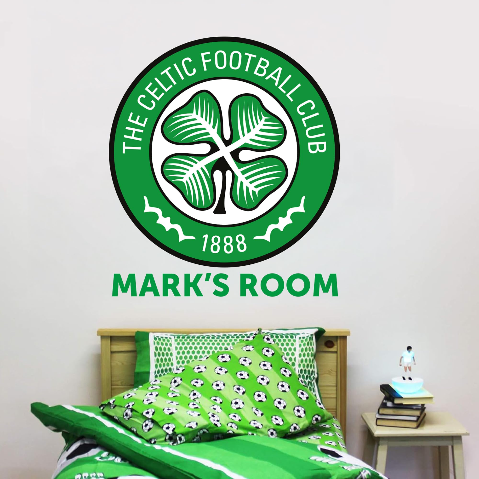 Beautiful Game Green Official Celtic Football Club Personalised Name Crest (120Cm)
