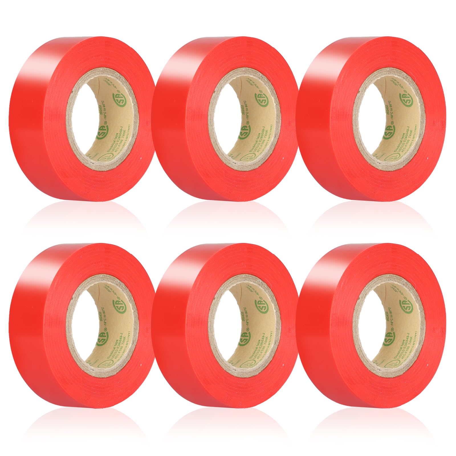 KIWIHUB Red Electrical Tape, UL Approved, Industrial Grade Vinyl Electrical Insulating Tape, Electric Tape for Improvement Electrical Equipment, 0.7in