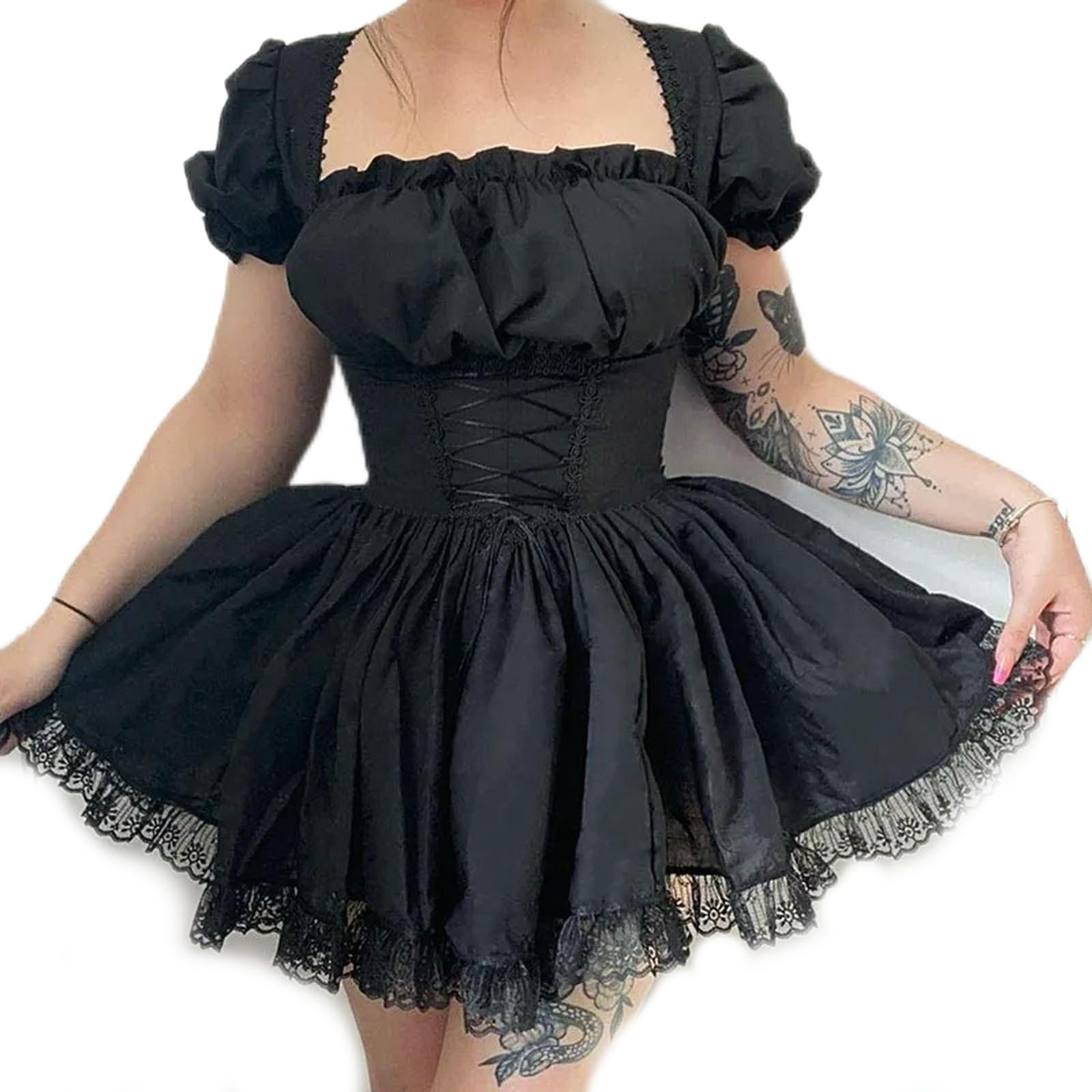 Robe de princesse d'été noire chic pour affiner la silhouette L
