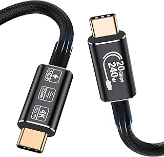 Short Cable USB C to USB C, Cable USB C 3.2 Gen 2, 20Gbps USB C Data Cable for Data Transfer, 240W 20V/5A Fast Charging USB C Cable, 4K Video Transfer at 60Hz