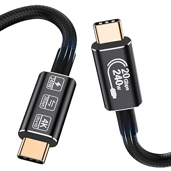 Short USB c Data Cable,usbc to usbc 1.65ft,USB c 3.2 Monitor Cable Support 20Gbps 240W PD Fast Charging Cable, high Speed USB to USB c Cable,Compatible with MacBook,Samsung Galaxy,SSD