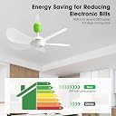 Roodike 17" Portable USB Ceiling Fan for Camping Tent Outdoor Gazebo RV Cruise, 13.2 Ft Long Cord with on/off Button gallery image