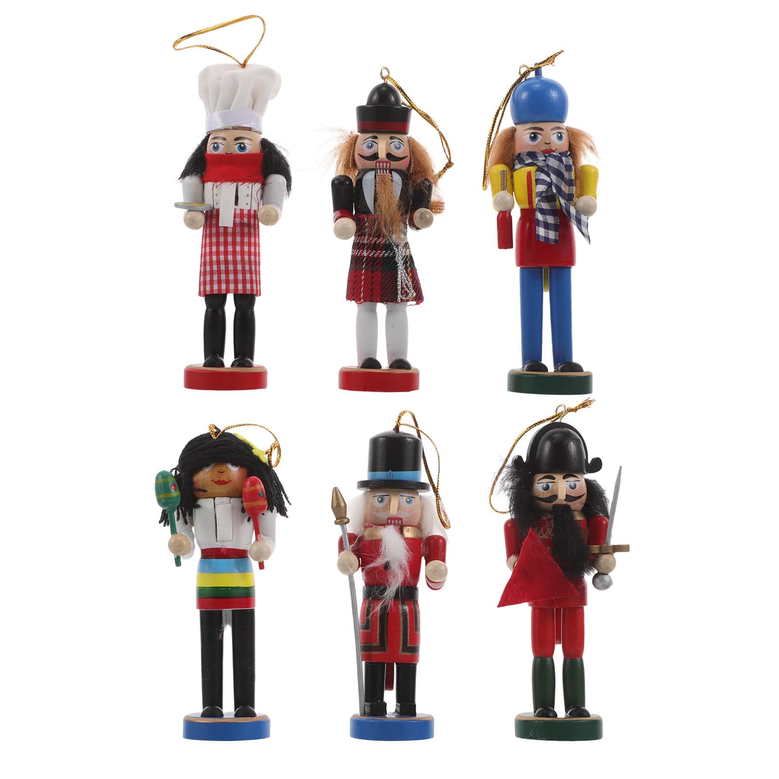 Figurine de Casse-Noisette Incassable en Bois, Soldat 12cm Anti-Chute pour Sapin Noël