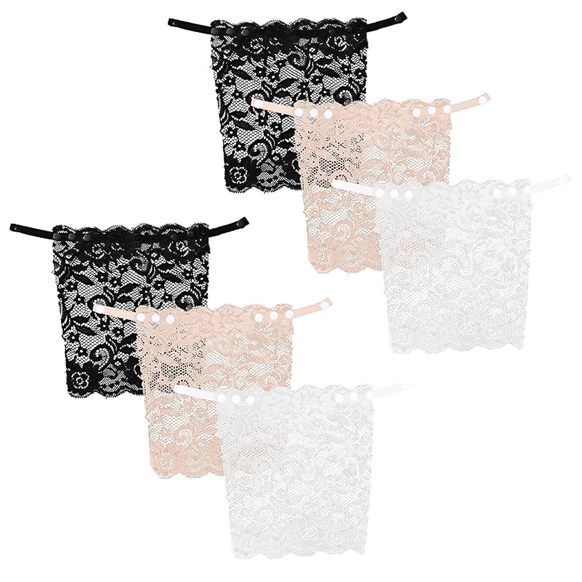 SariniSarini 6 Piece Lace Camisole Clip On Bra Insert Tank Tops Patches for Women Dress Covers