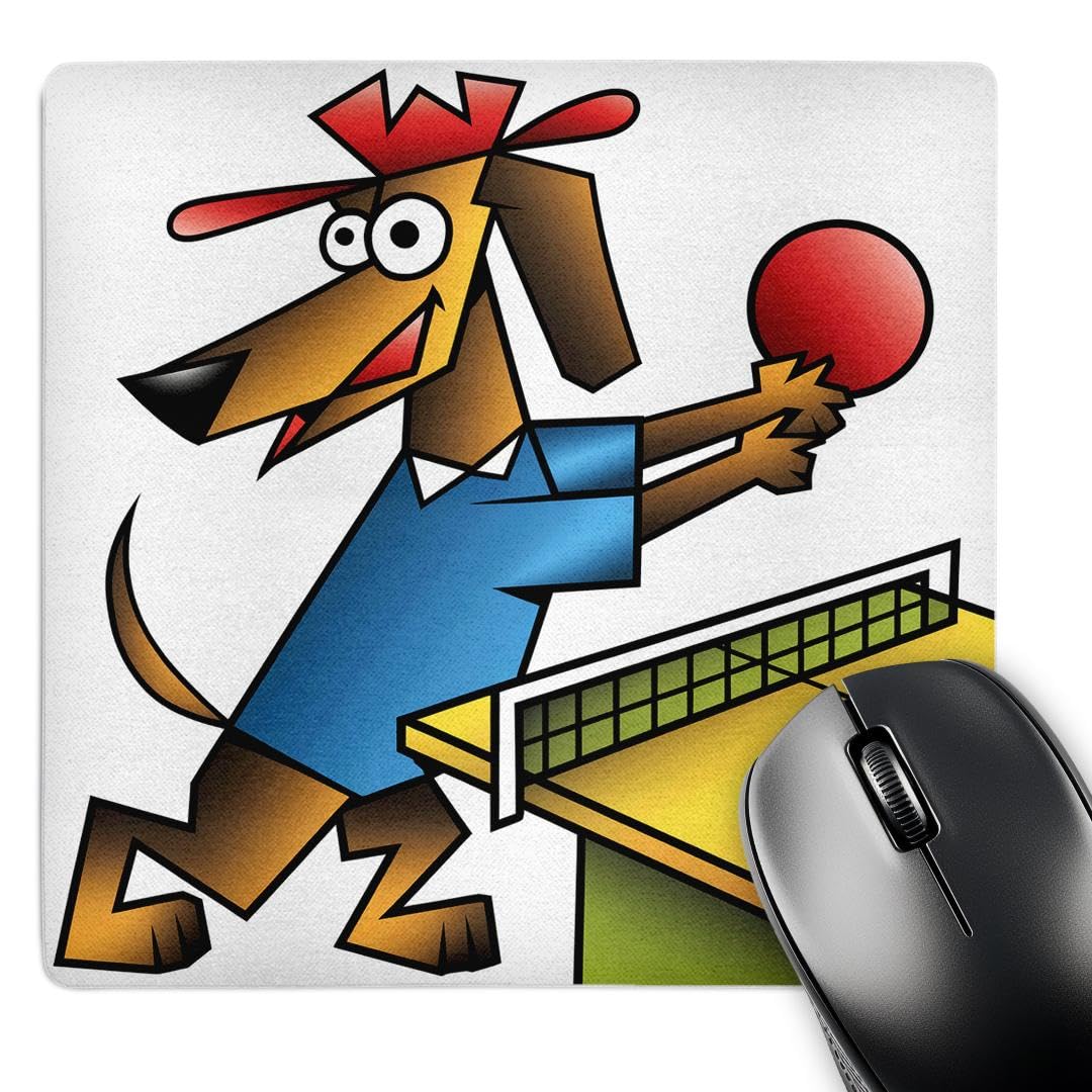 3dRose, Funny Dachshund Puppy Dog Playing Table Tennis or Ping Pong Sports, Mouse Pad