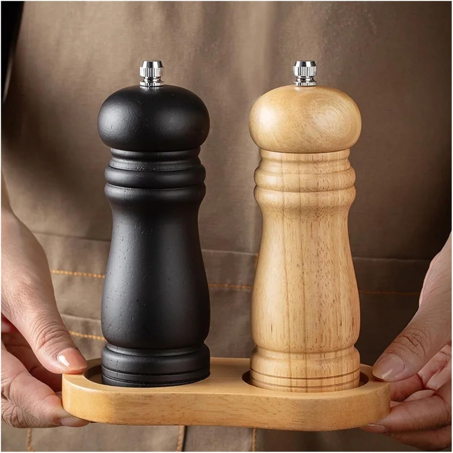 Grinder Black Pepper Wood Tools Kitchen Cooking Tools Grinding Seasoning Bottle Salt Tools