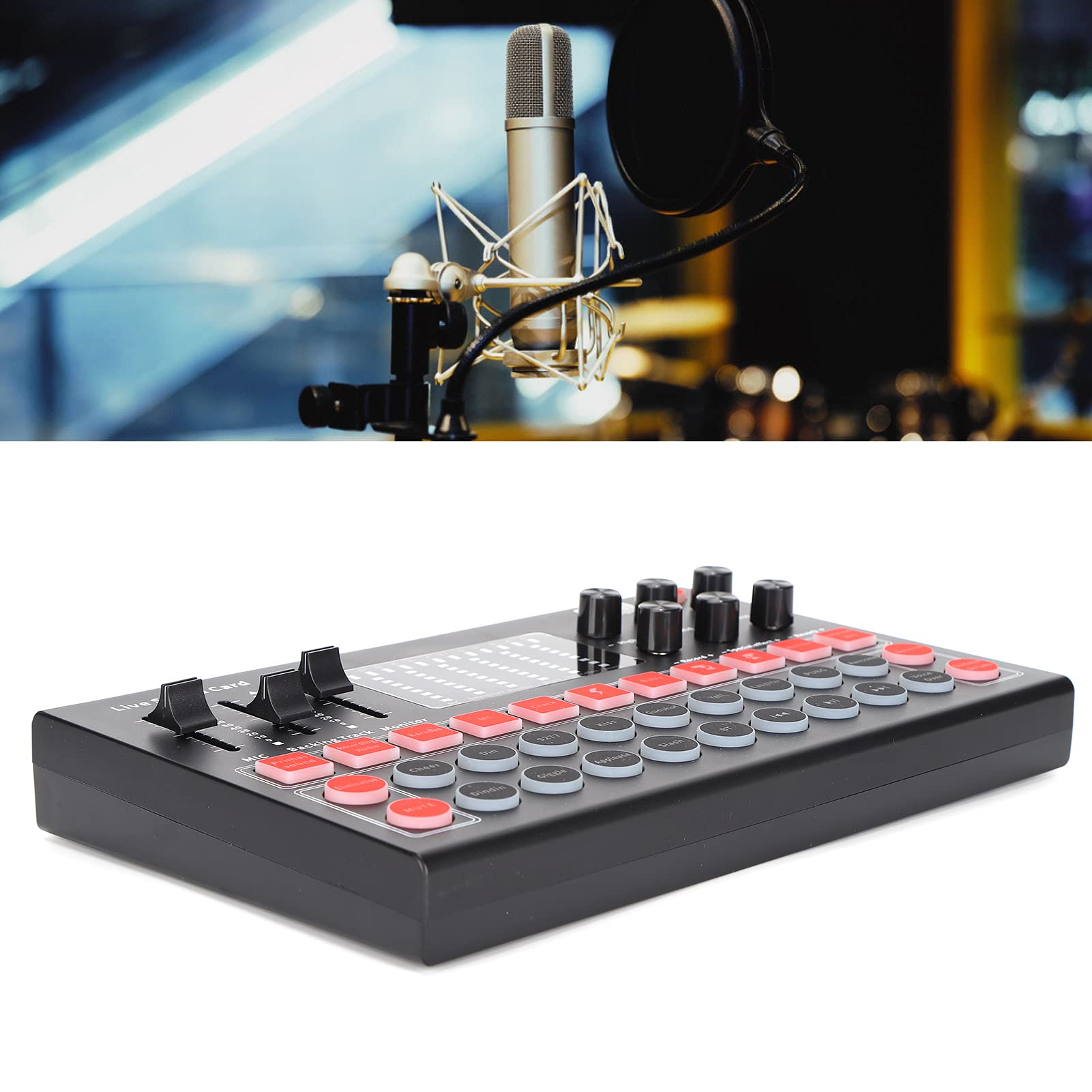 M9 Tarjeta de Sonido BT de Ajuste de reverberación Profesional, Kit de Equipo de Tarjeta de Sonido en Soporte Software de Canto en Teléfonos móviles Computadoras Tabletas, señal Estable