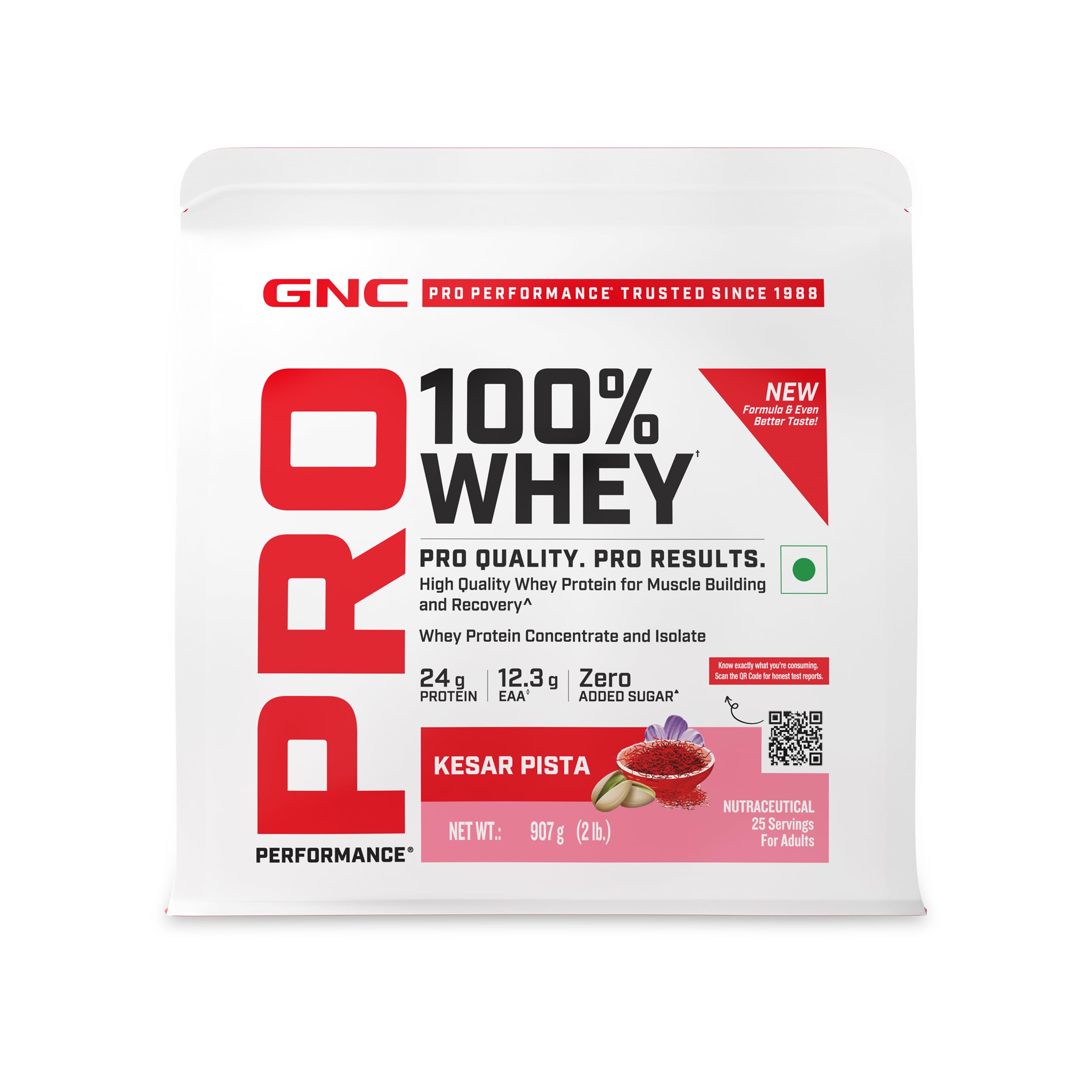 GNC Pro Performance 100% Whey Protein | New Formulation | 24g Protein, 5.7g BCAAs, 12.3g EAAs | Added DigeZyme® | Whey Isolate & Concentrate Blend, Low Carb (4.51g), No Added Sugar | Chocolate Fudge, 4kg — Amazon image 24