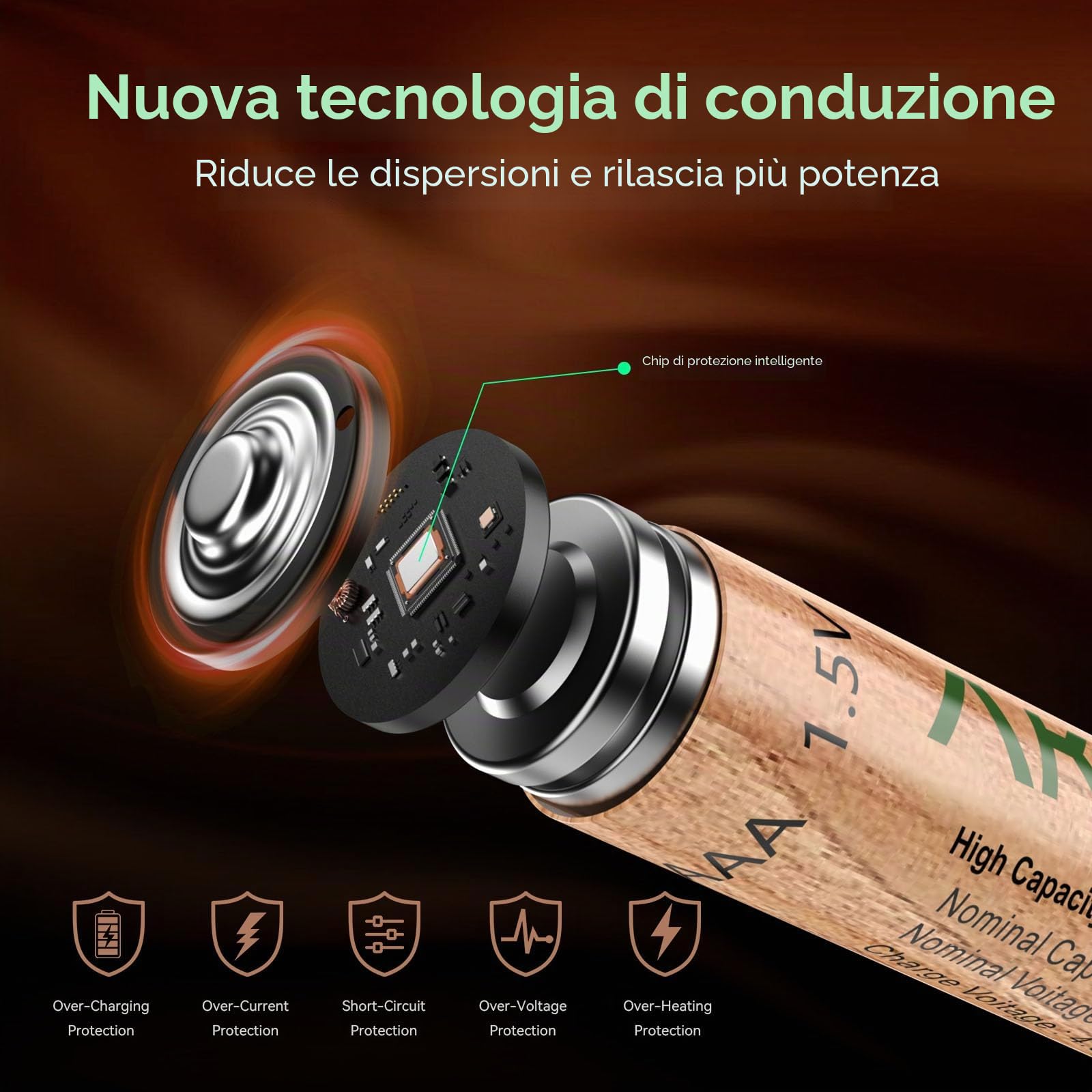 8 batterie AAA ricaricabili al litio 1100 mWh, 1,5 V a tensione costante, con cavo USB-C 5V/2A 1‑vers‑4, per telecomandi, termometri, bilance