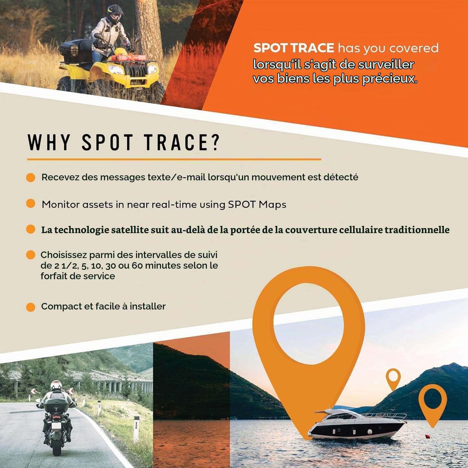 Spot Trace Localisateur Satellite avec Alarme antivol