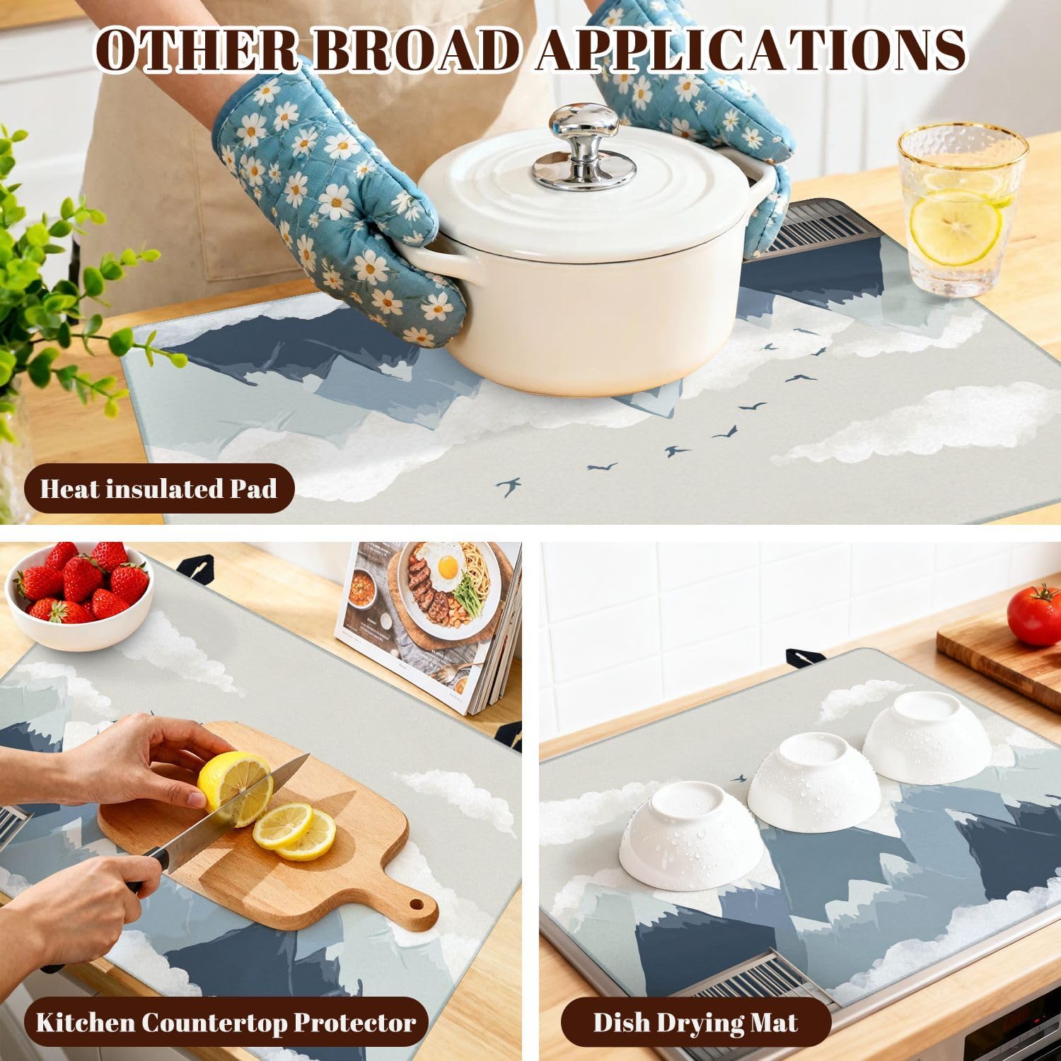 Stove Top Covers for Electric Stove Kids mountains nursery for kids room babies nursery Glass Cooktop Burner Covers Heat Resistant Protector Kitchen Decor Keep Stove Clean 28''x20''