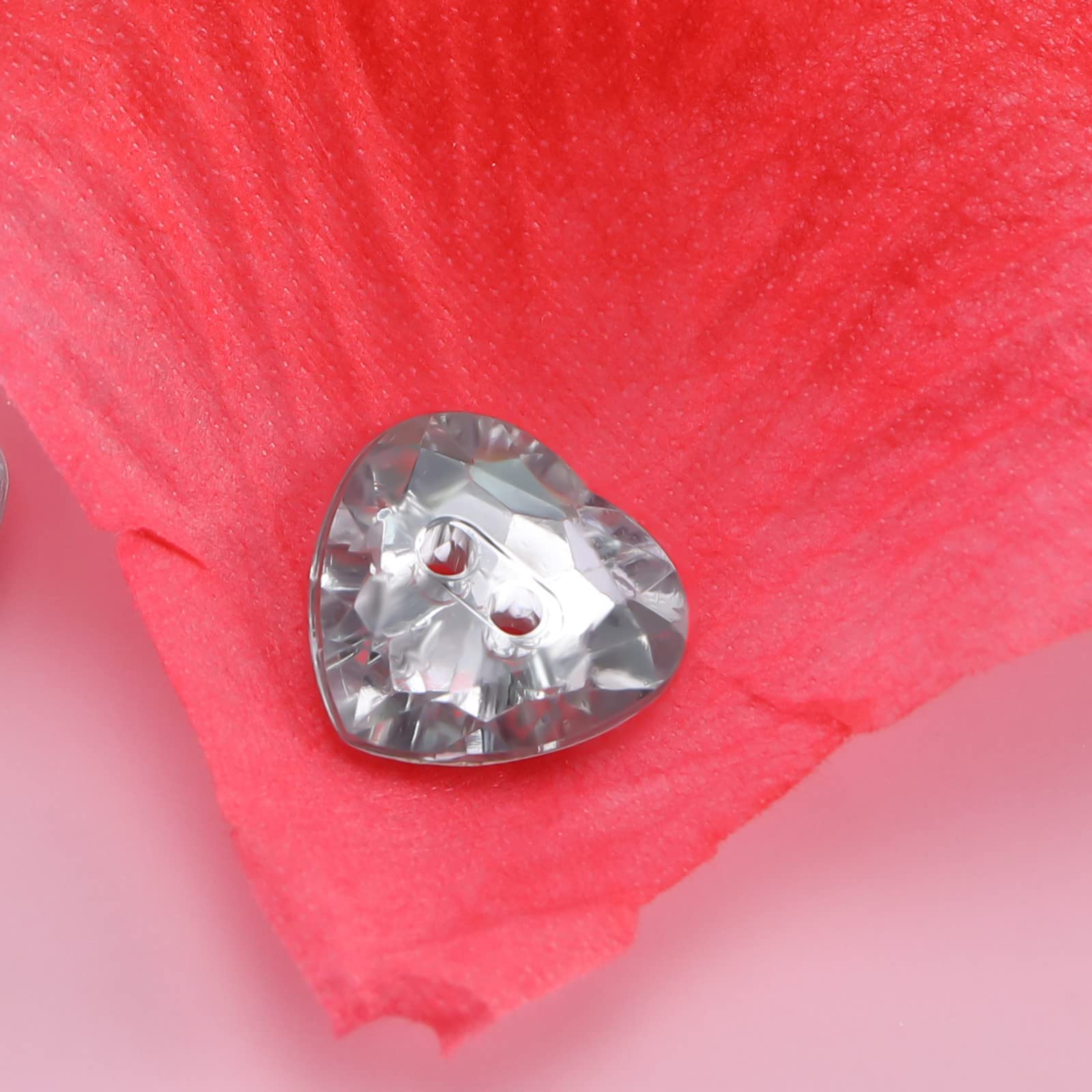 Bottoni Cucire Bottoni Strass A Cuore - 30 Pezzi Con Fori Per Cucito E Applicazione Bottoni Retro Piatto 18mm - Foto 12