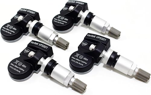 Set of 4 MAX MXSA001 TPMS 315mhz Tire Pressure Sensors for Infiniti QX80 Nissan Armada Replaces 407005UV0A w/Silver Aluminum Valve Stems