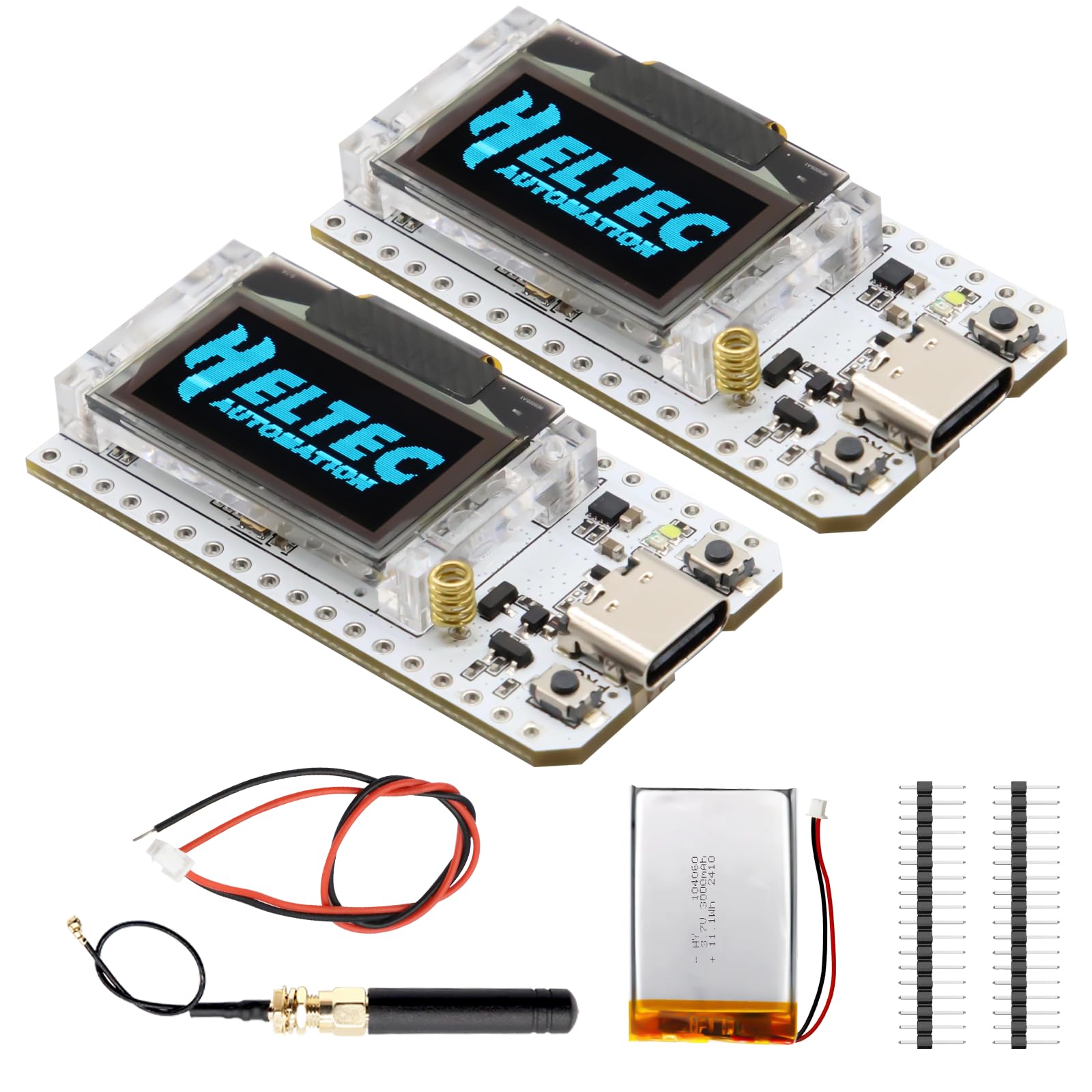 ARCELI LoRa ESP V3 Board con 3000 mAh Battery Set, Meshtastic LoRa ESP32 Kit di sviluppo con antenna da 868 MHz e display OLED, WiFi + BLE Dual-Core IoT Board compatibile con Arduino/Mesh tastic (2