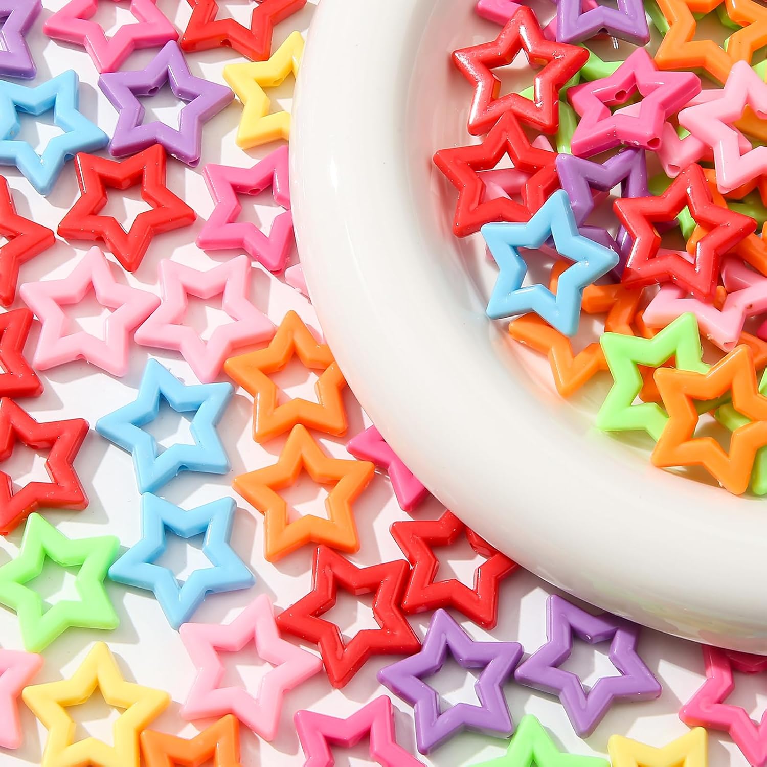 150pcs Acrylic Star Beads Rainbow Star Bead Color Star Shape Beads for Jewelry Making Handmade DIY Bracelet, Charms Keychain Craft Supplies(Rainbow Star) - Image 6