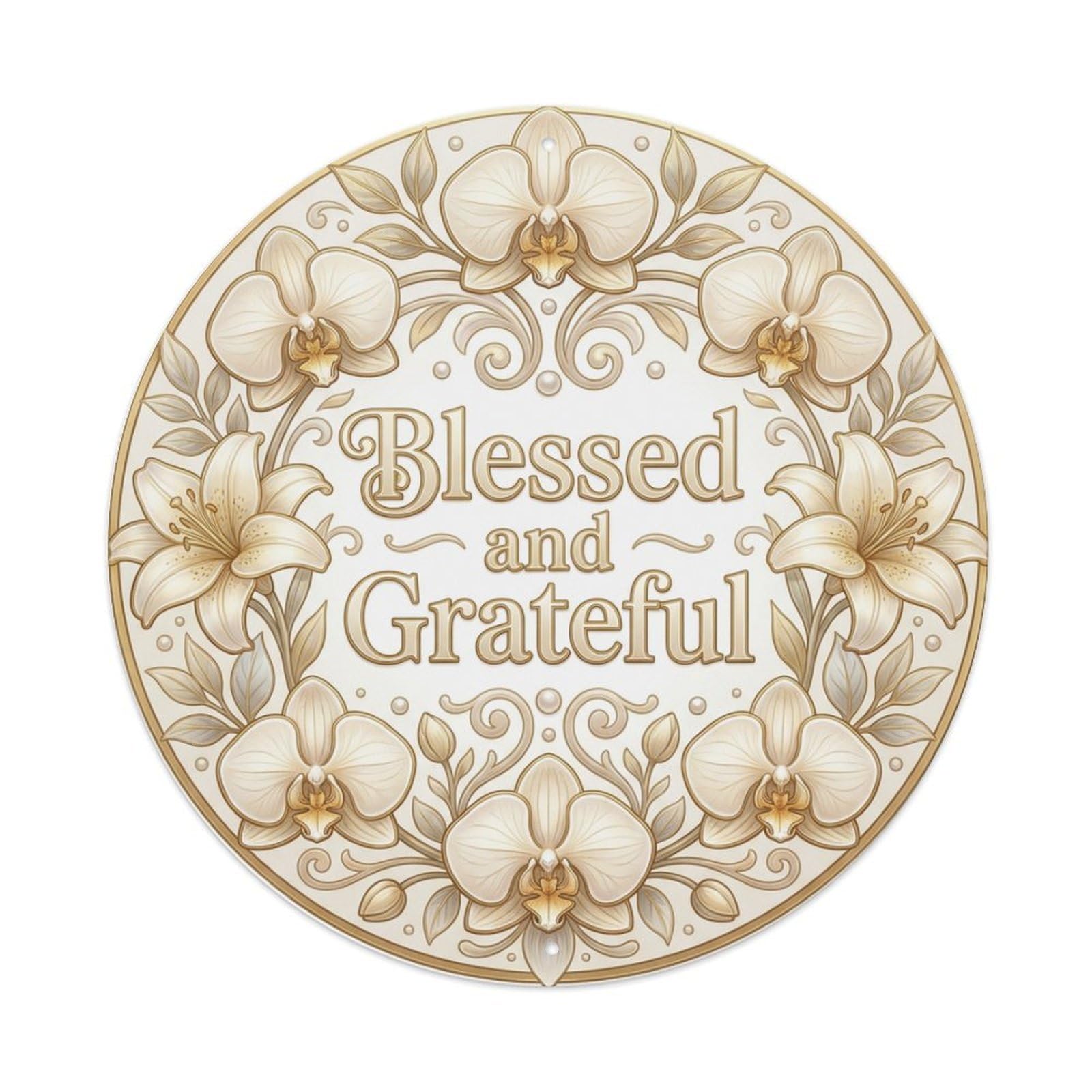 Elegant She Shed Floral Blessed And Grateful Metal Tin Sign