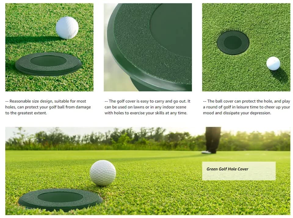 2PCS Golf Cup Cover,Golf Hole Putting Green Cup Golf Practice Training Aids Green Hole Cup,for Outdoor Activities - Image 3