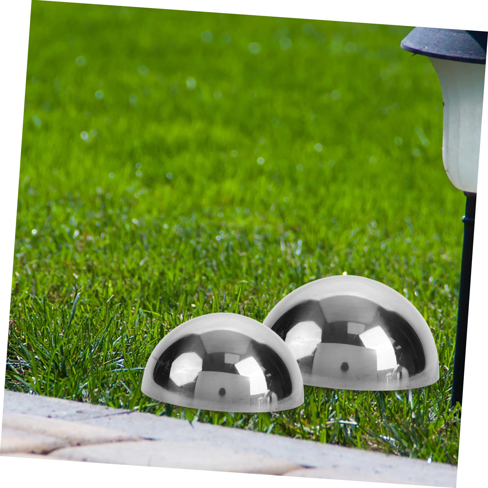 Abaodam 12 Palline Acciaio in Acciaio Inossidabile, Semisfera Decorativa Riflettente per Giardino Esterno, 5 Diametri Assortiti, 12 Pezzi