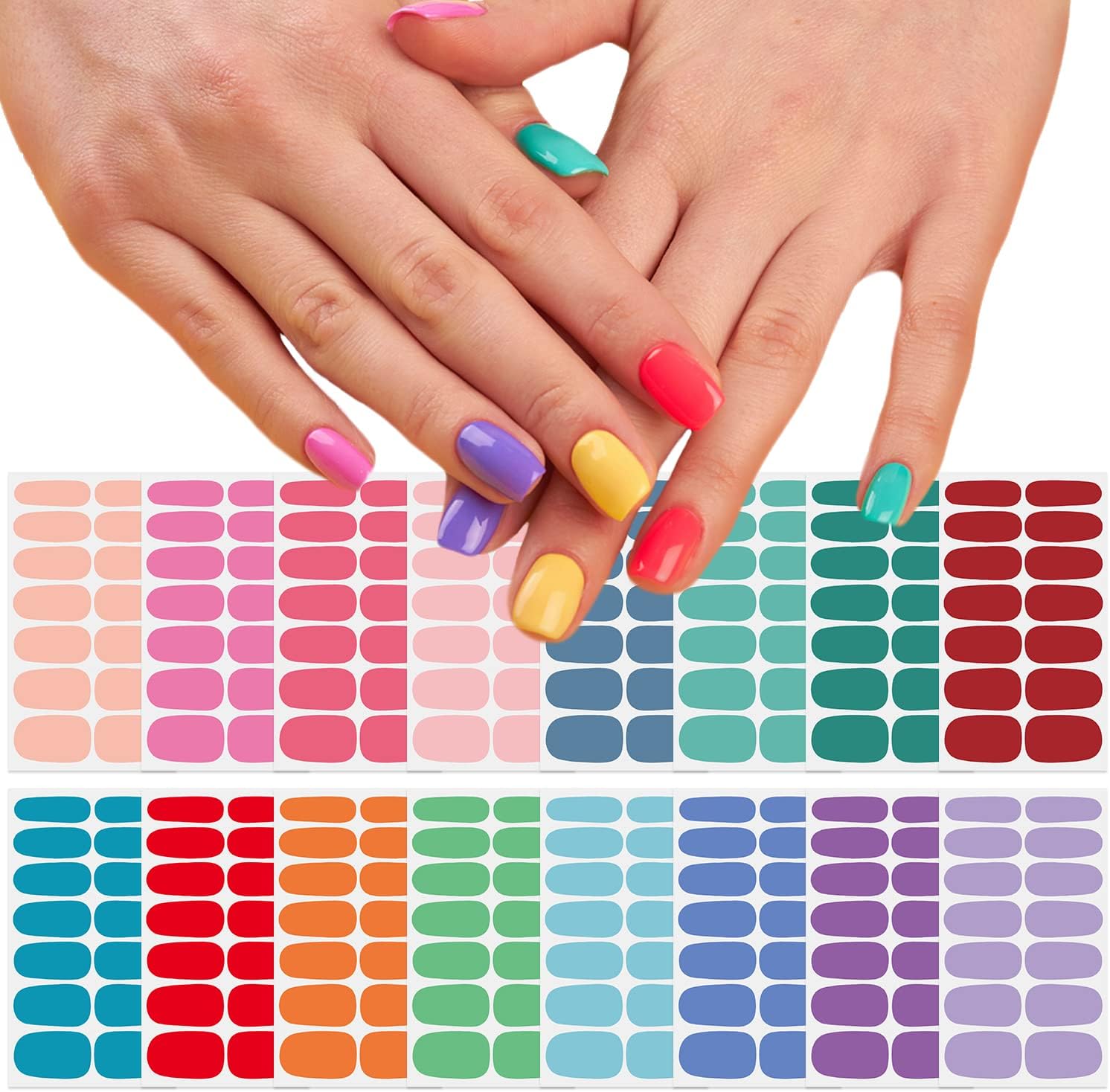 Amazon com SILPECWEE Bright Solid Color Nail Wraps for Women Nail
