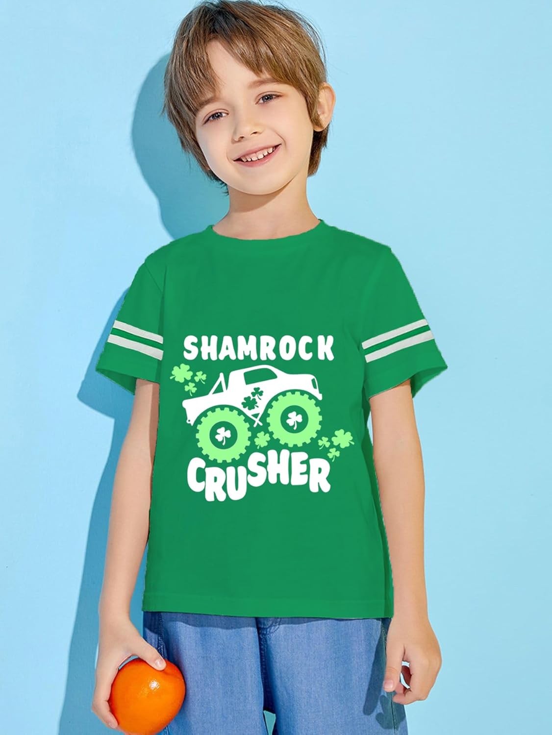 Kids St Patricks Day Shirt Boys Girls Saint Patrick's Shamrock Clover Lucky Graphic Tees Toddler Short Sleeve T-Shirt Tops - Image 2