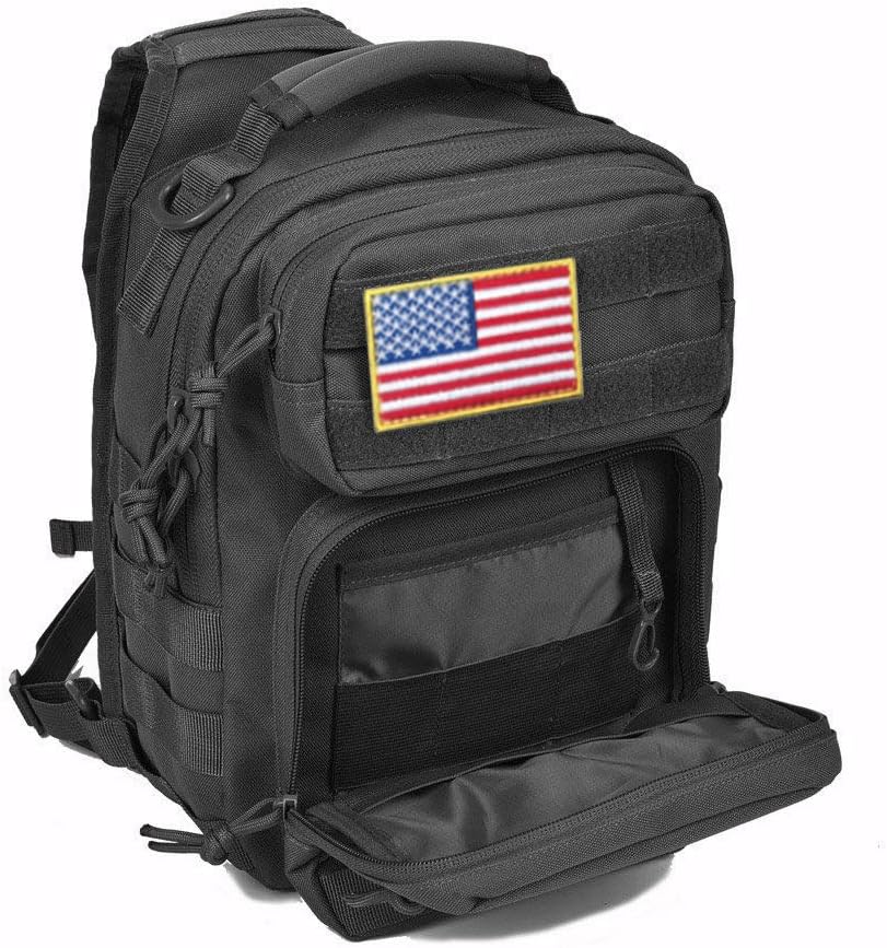FAMI Tactical Sling Bag Pack Military Rover Shoulder Backpack EDC Assault Range Bag, Water-Resistant with Flag Patch - Image 2