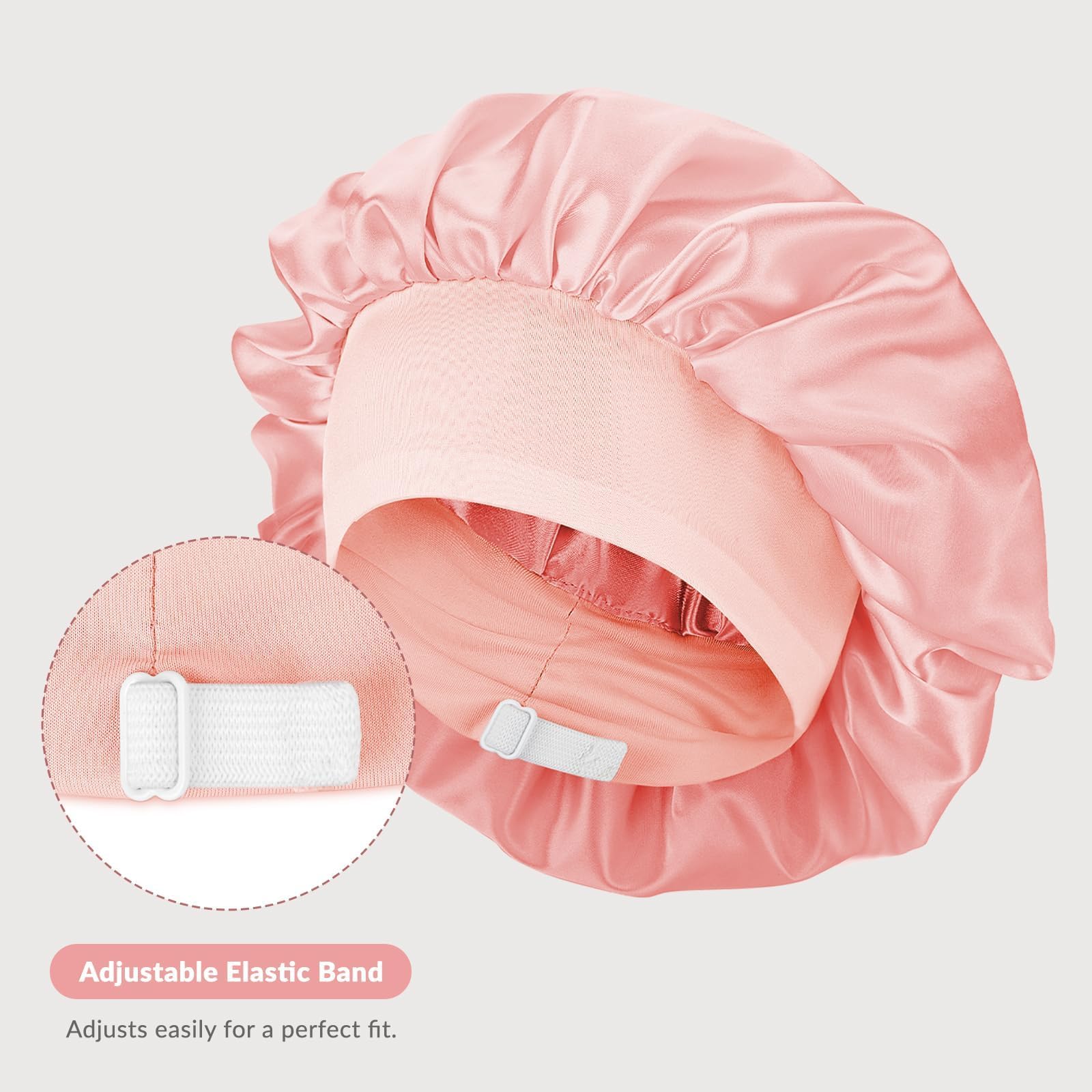 Condition photo showing New/Like New for 1 piece Silk Sleep Bonnet for Women, Large Satin Hair Caps with Elastic Band for Curly Hair and Frizz Control