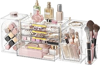 Organizador de maquillaje con cajones de 4 ni...