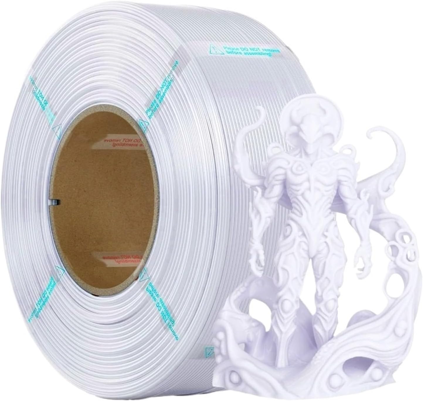 Compatible for Bambu Lab 3D Printers PLA Filament 1.75mm 1kg Refill for Reusable Spools White