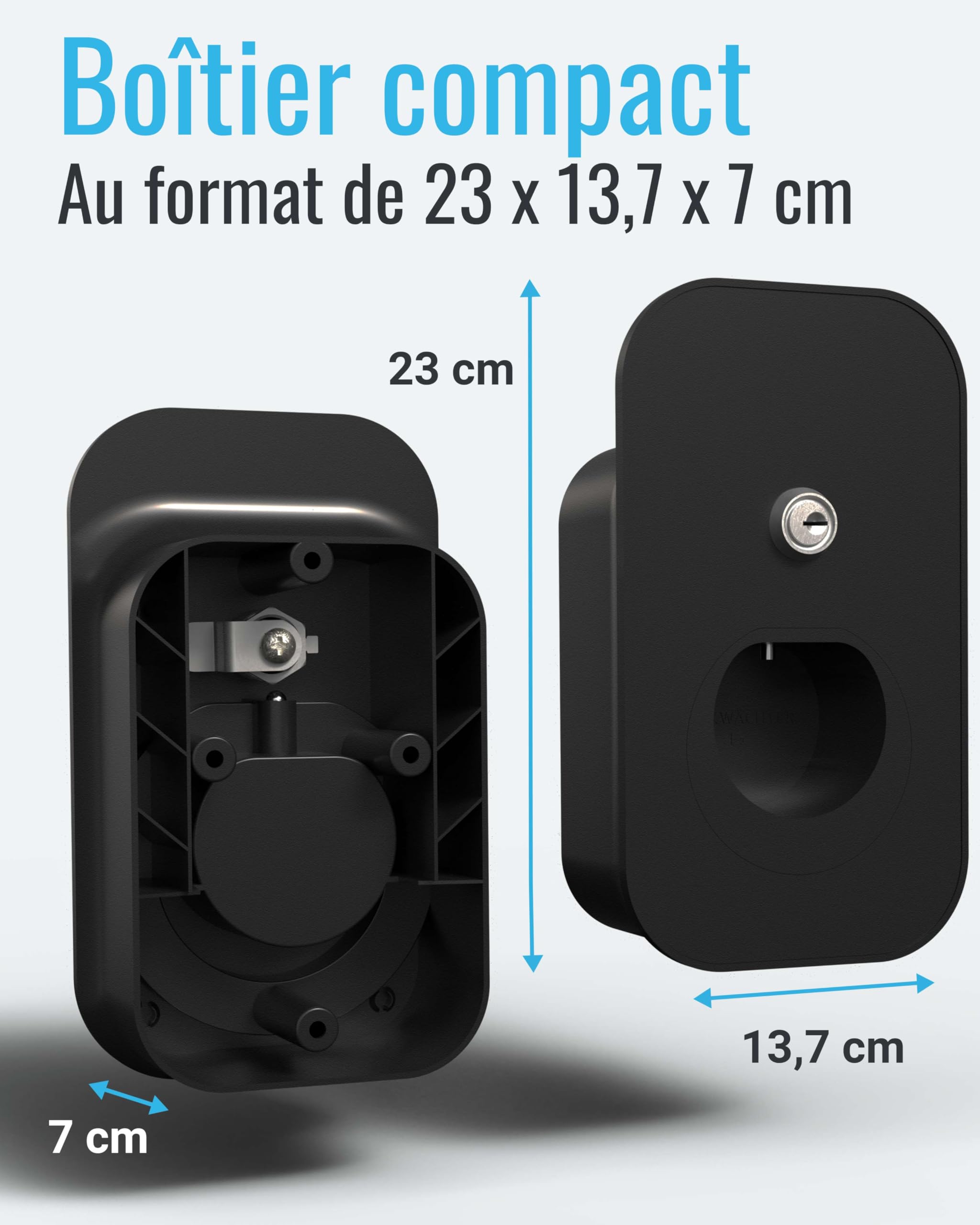 Parkwächter E1 Organisateur de câbles pour wallbox avec Serrure, Support Mural de câble de Station de Charge, Support de câble de Voiture électrique, Sécurité Enfant et Dispositif antivol