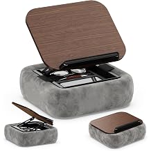 Lap Book Pillow Holder with Storage for Reading in Bed Adjustable Height