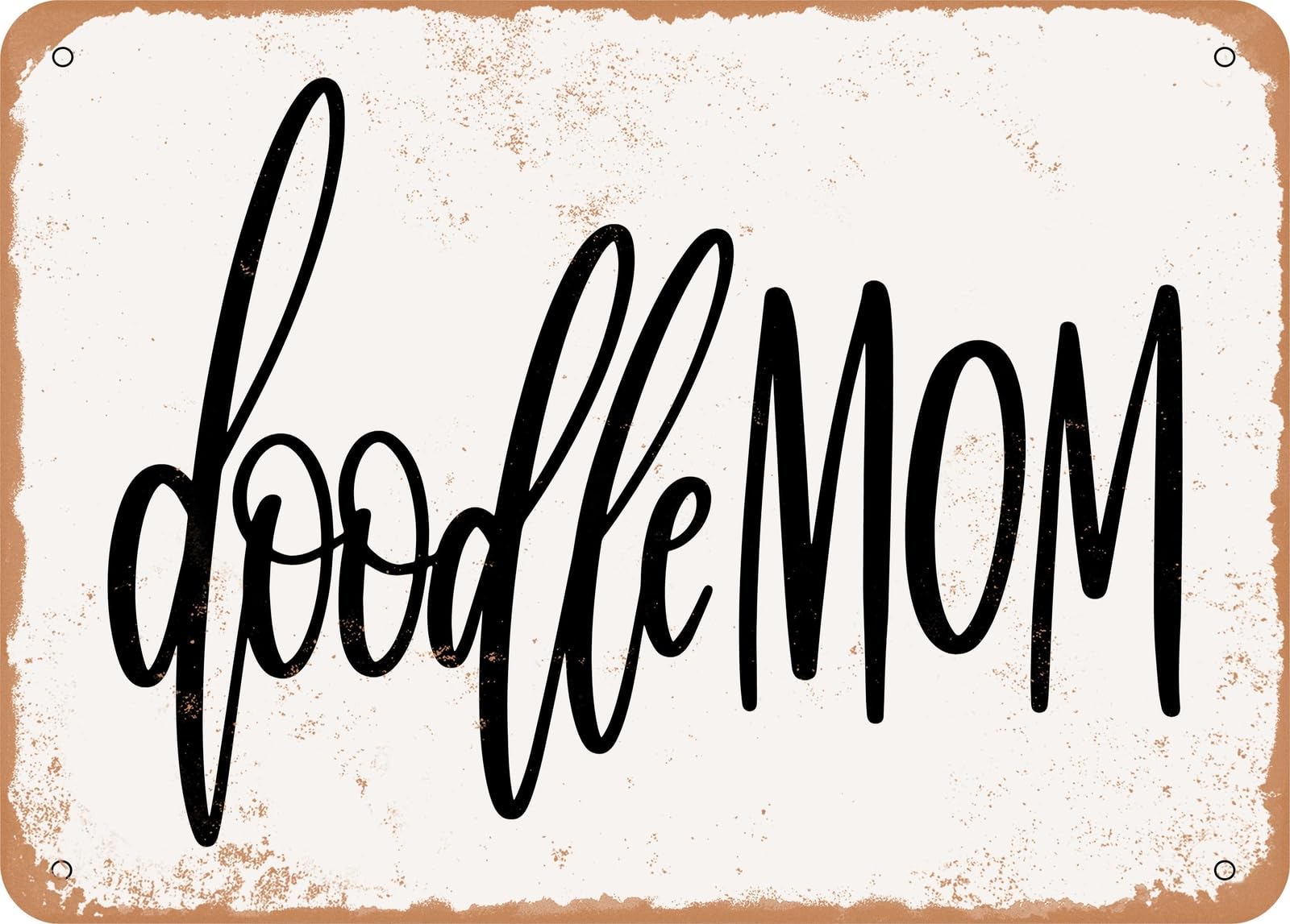 Miaomansenstore Metal Sign - Doodle Mom - Vintage Look Sign Home Decor