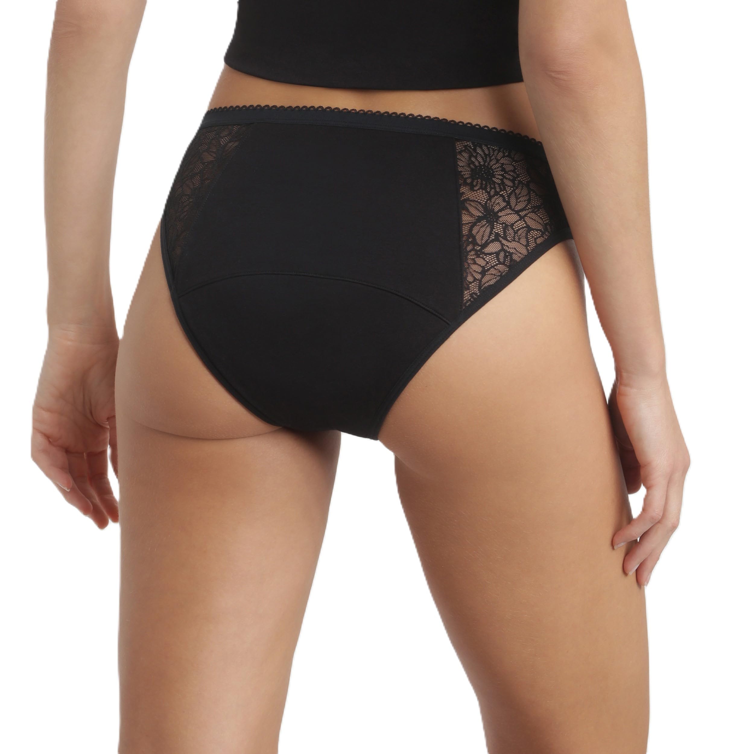 Dim Protect Lot de Culottes Menstruelles en Dentelle Lavables Femme x2