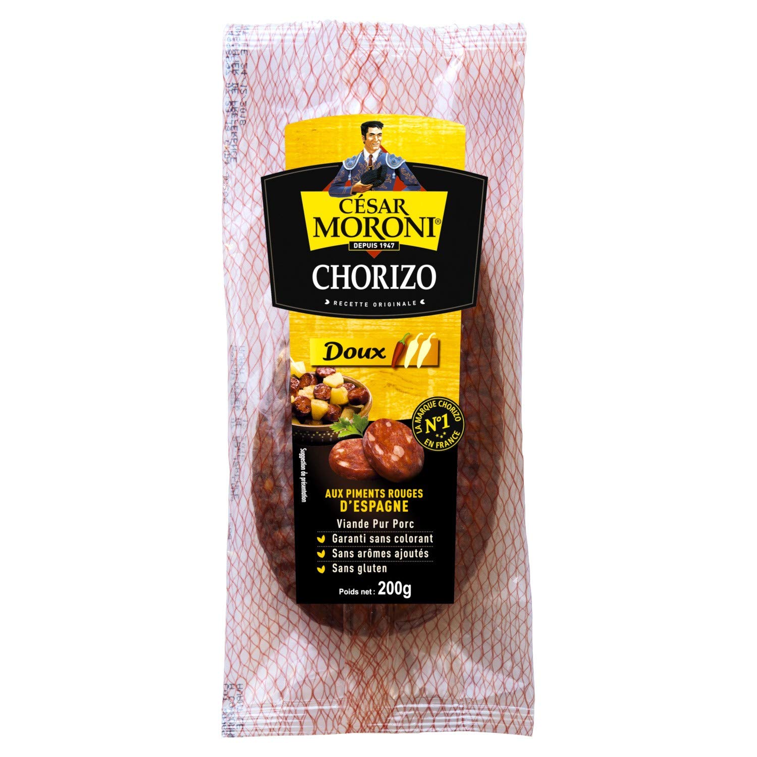 César Moroni Chorizo au piment rouge de Murcie, extra fort - Le sachet de 200g