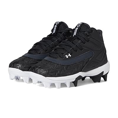 Under Armour Kids Leadoff Mid RM Jr. 3.0 (Toddler/Little Kid/Big Kid) Boys Shoes Black/Black/White