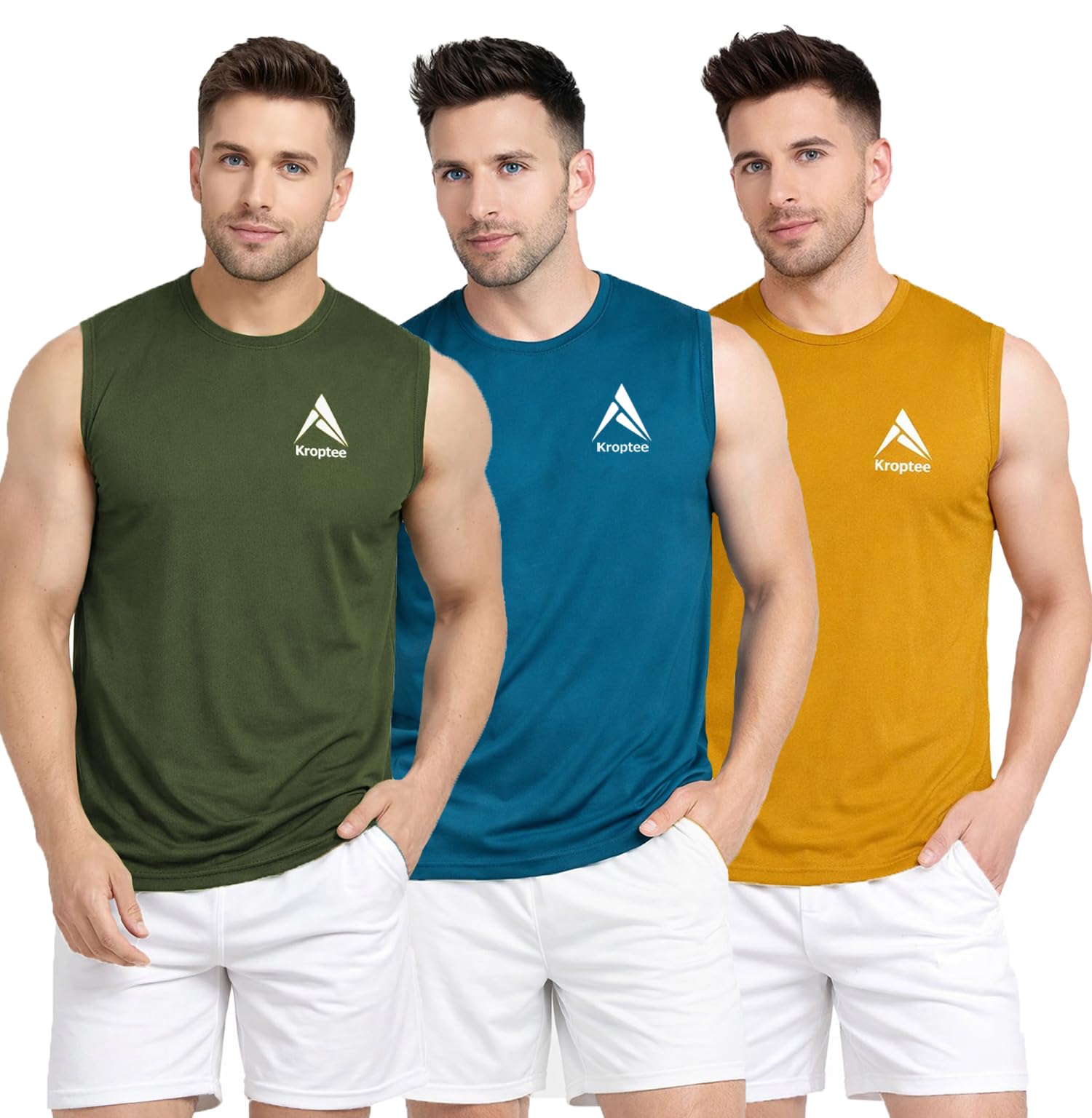 kroptee Stylish Vest for Men | Vest for Boys - Perfect for Gym Workouts,| Men's Tank Top Regular fit|Cotton Combo Pack of 3 Sports Vest-picture-31