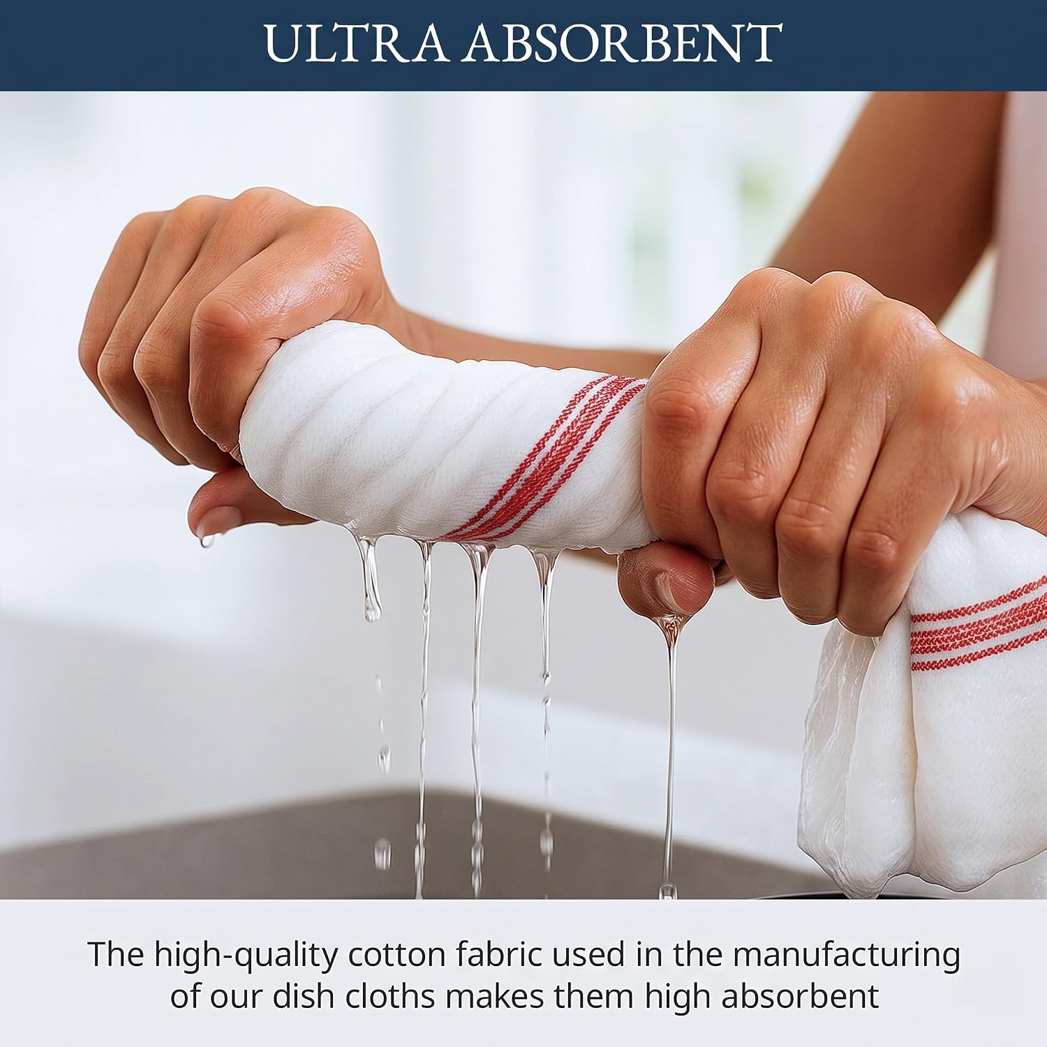 LANE LINEN Kitchen Hand Towels 100% Cotton Absorbent Lint-Free 6 Pack image 4