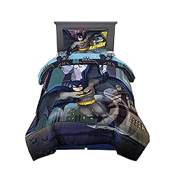 Franco Kids Bedding Super Soft Comforter and Sheet Set, 4 Piece Twin Size, Batman