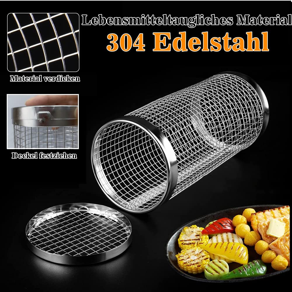 Panier De Barbecue 2 Pièces Paniers À Griller Cylindriques