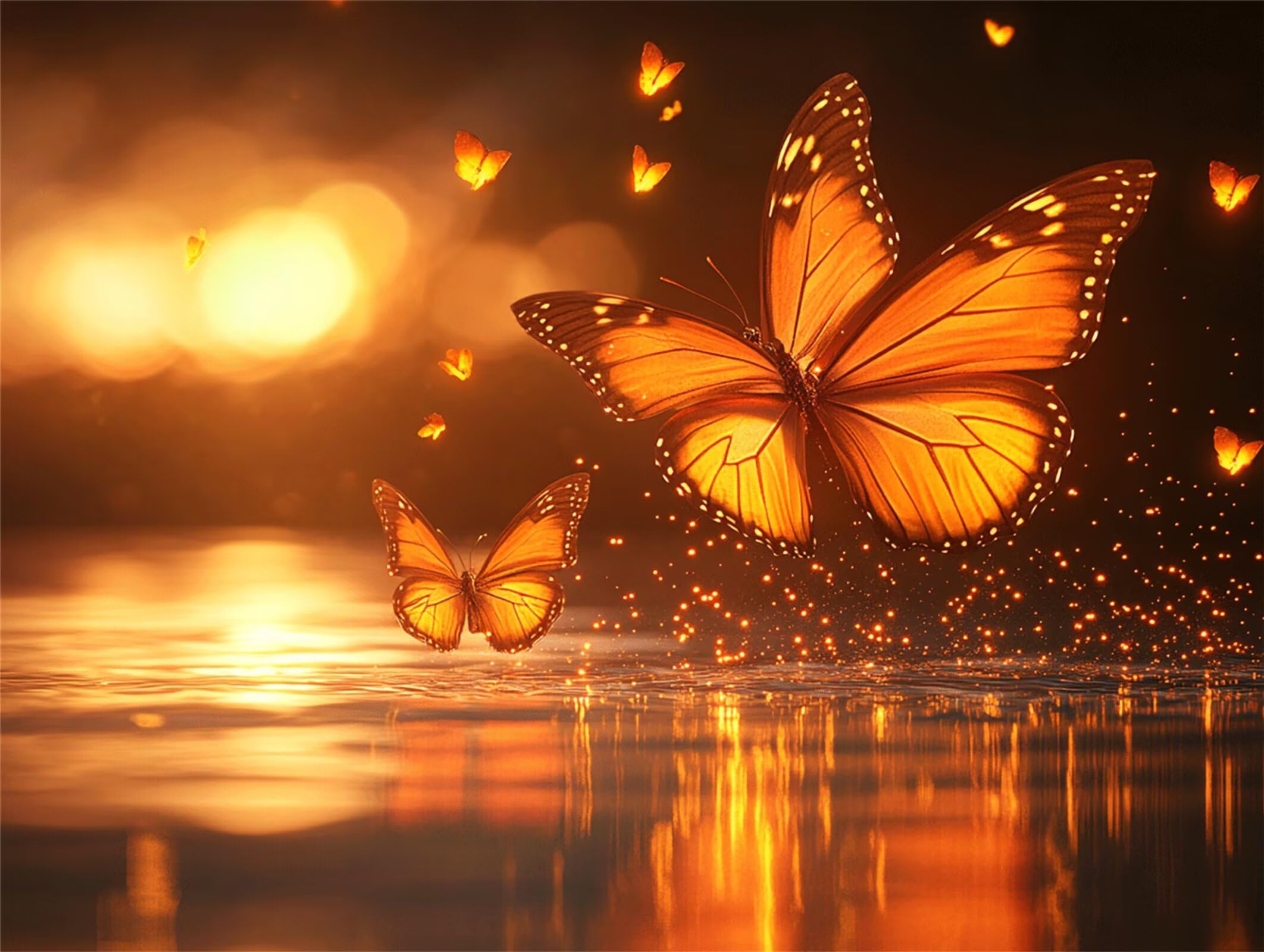 Puzzle 4000 Pieces Coucher de Soleil Puzzle Adulte 141x87cm Papillons n-441