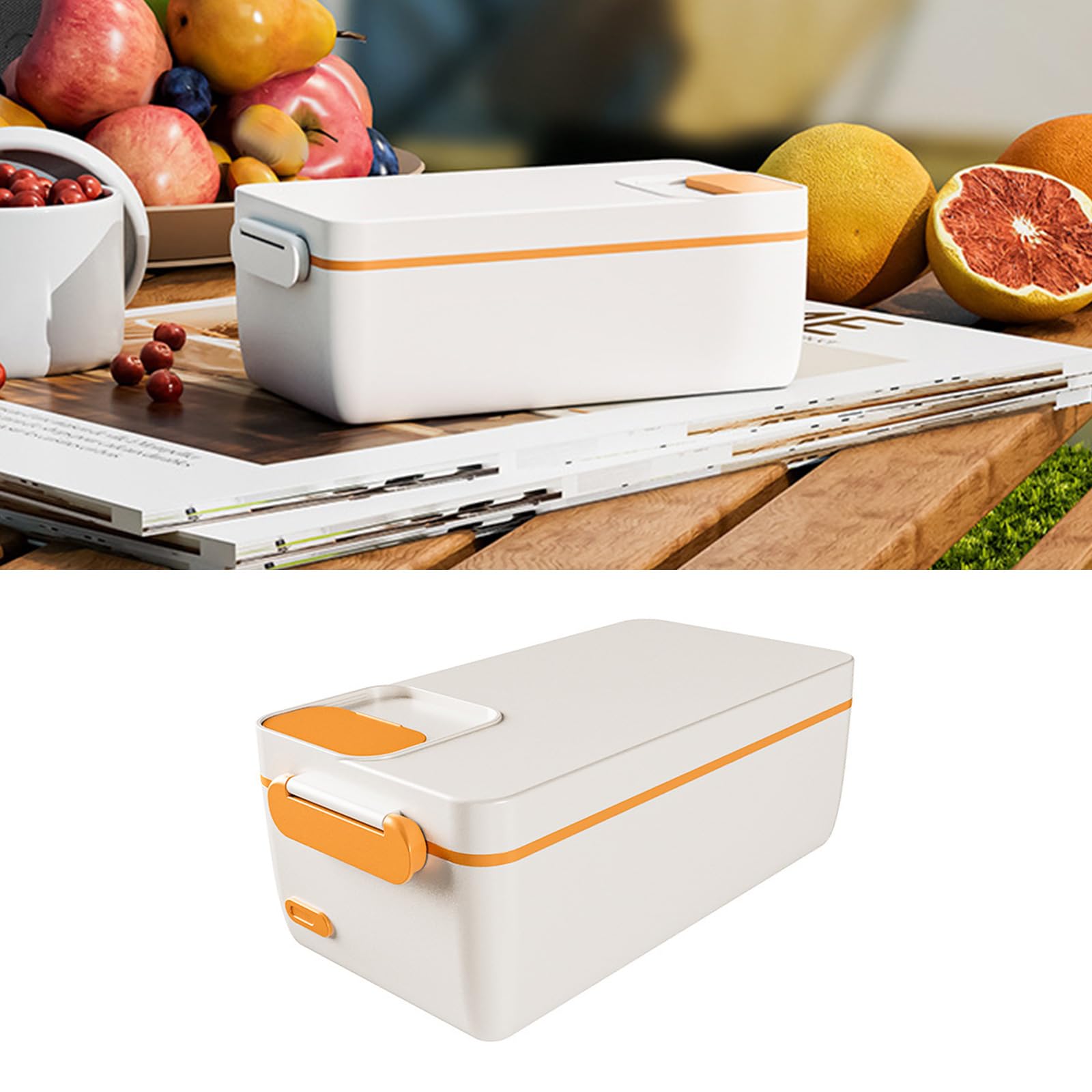 Scaldavivande Elettrico Portatile da 1 litro per Viaggi e Studenti con Scatola riscaldante per Pranzo in ABS