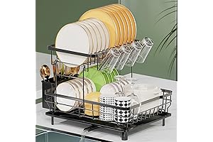 Sleek and Sturdy 2 Tier Dish Racks: A Multifunctional Kitchen Countertop Solution