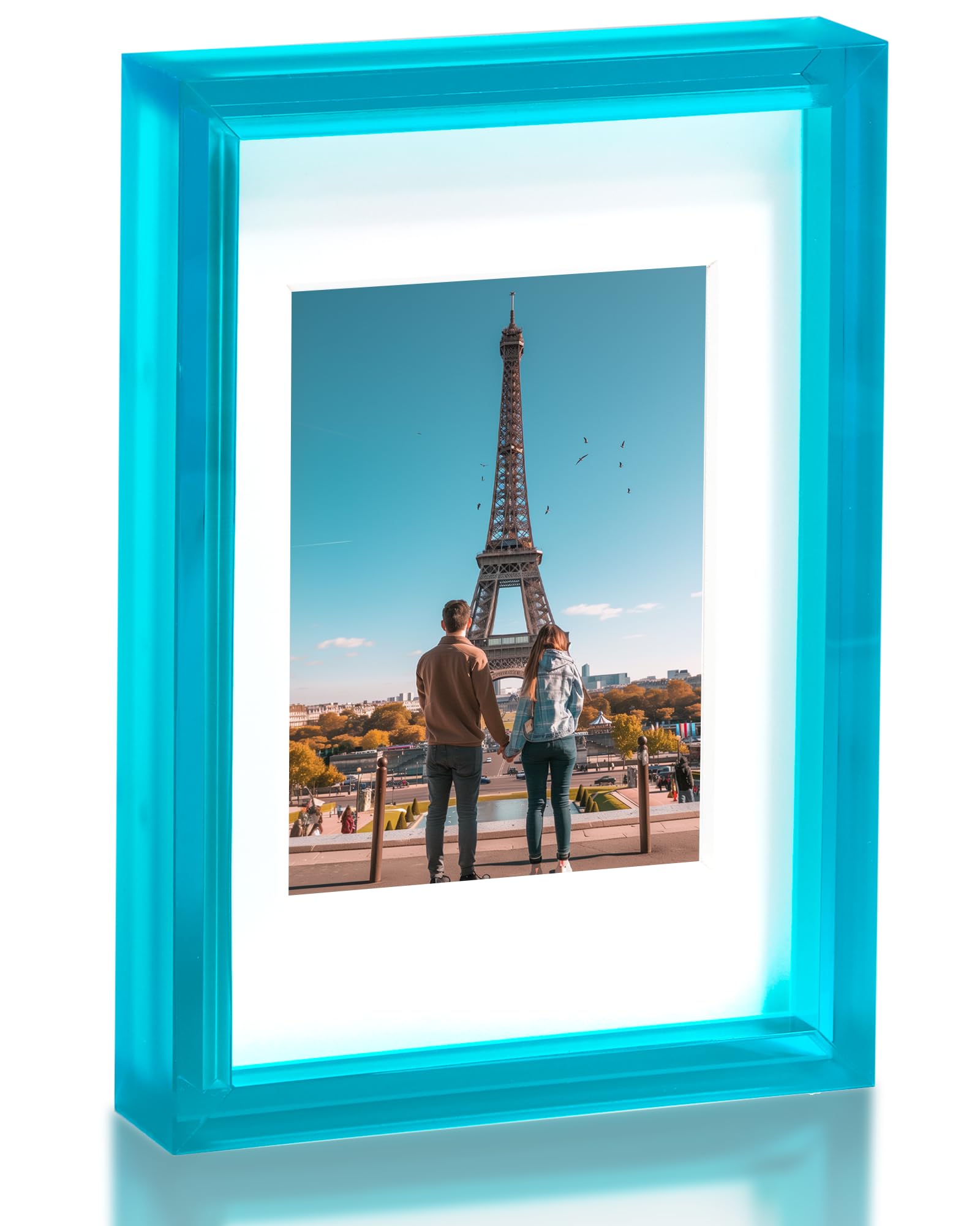 Amazon.com - FARWAYVIEW Blue 4x6 Acrylic Picture Frame With Mat