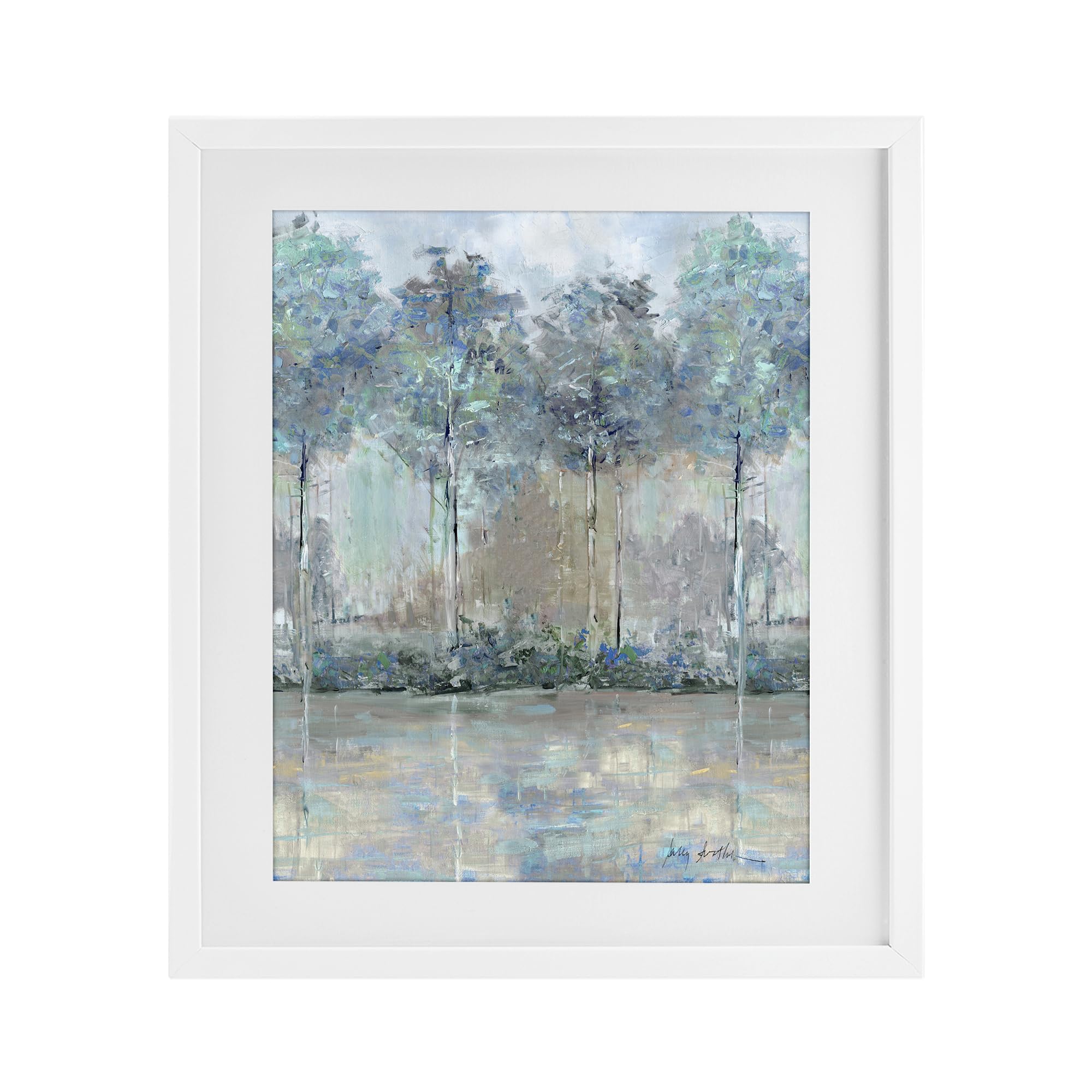 'Subdued Impression of Trees'| Framed Print Under Glass