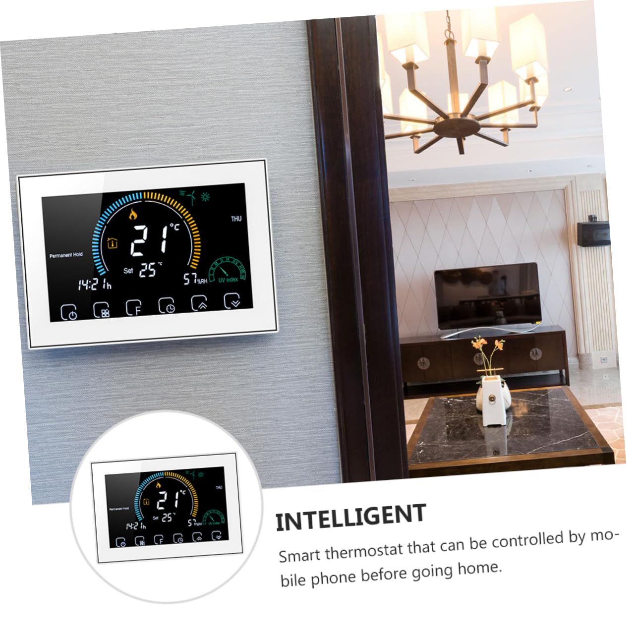 Operitacx Thermostate Für Heizung Smart Intelligenter Temperaturregler Für Zuhause Farb-LCD Mit Touchscreen Passend Kassetten Euro-runddosen Wandhöhe