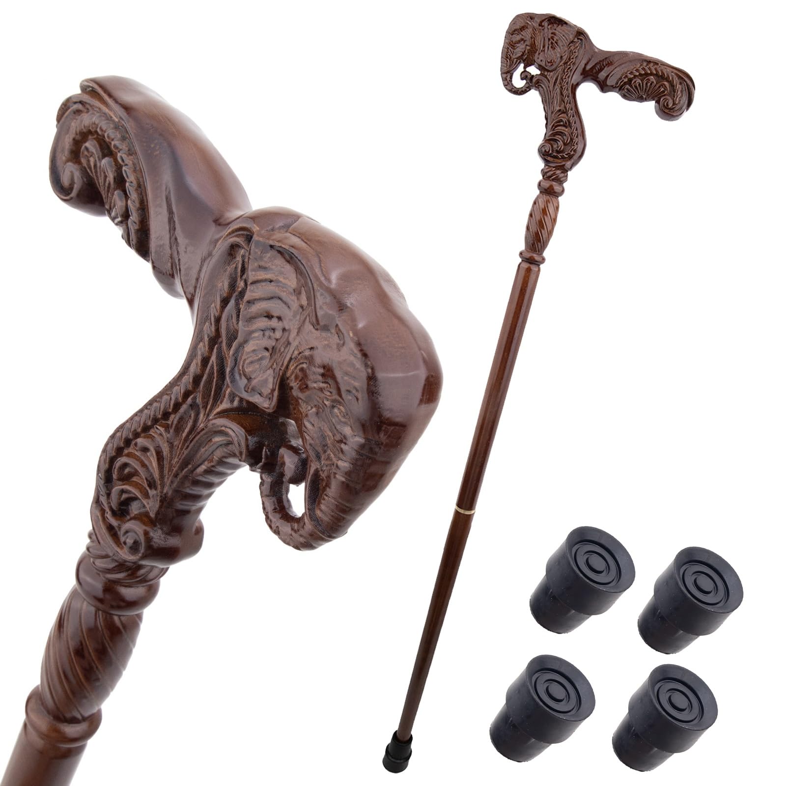 Bastoni da Passeggio con Motivo Effetto Legno, con Impugnatura Ergonomica e Punta in Gomma Antiscivolo, Bastone Decorativo di Lusso Cospaly per Uomo e Donna 94 Cm