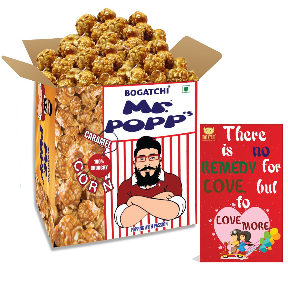 BOGATCHI Mr.POPP's Caramel Popcorn, 100% Crunchy Delicious Fully Popped Corns, Handcrafted Gourmet Popcorn Snacks, Best Anniversary Gift , 375g + Free Happy Anniversary Greeting Card-image-35