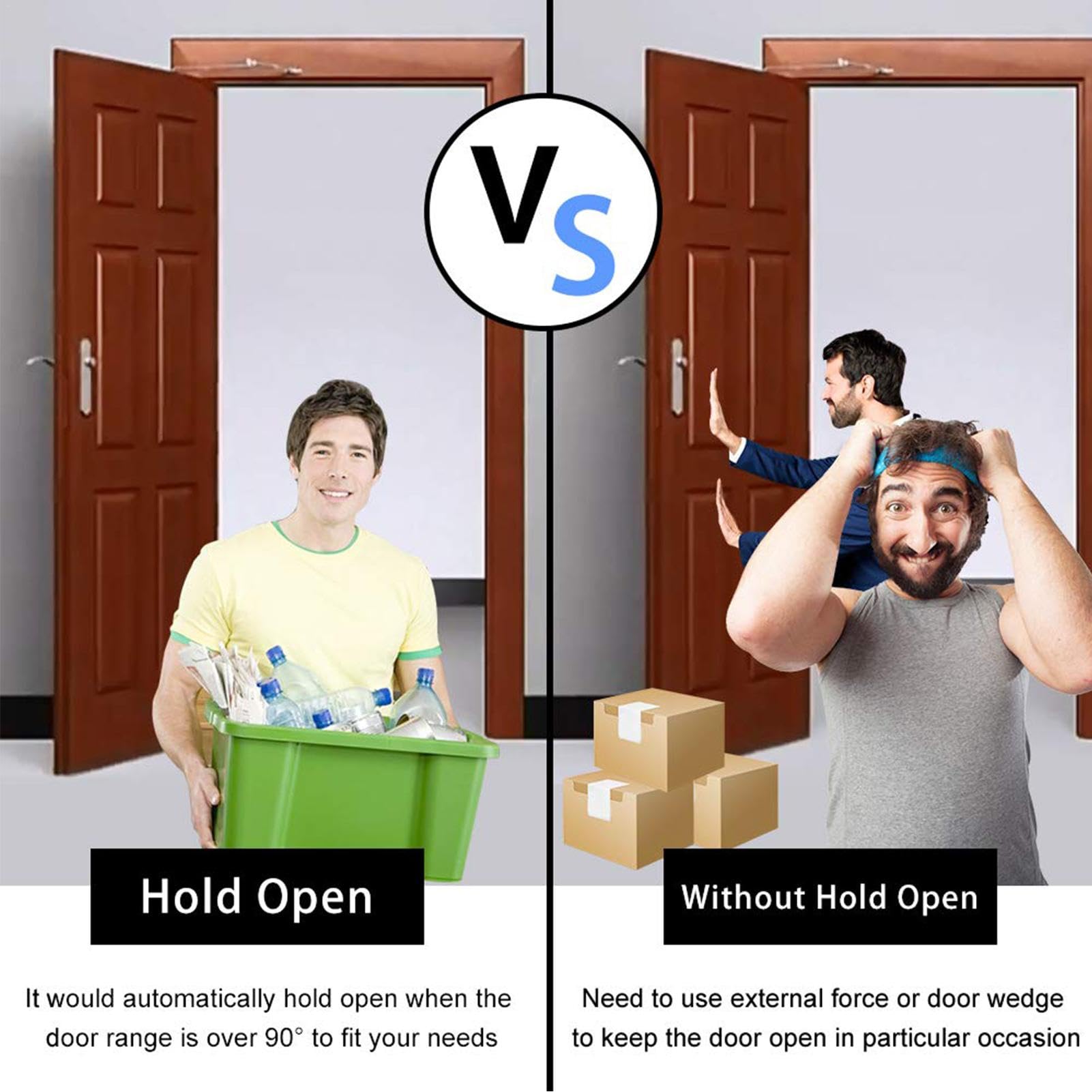 Cierrapuertas hidráulicos,Cierre de puerta automático ajustable | Cerradura de cierre hidráulico de puerta automática,Dispositivo de cierre de puerta de vaivén para el hogar, puerta automática
