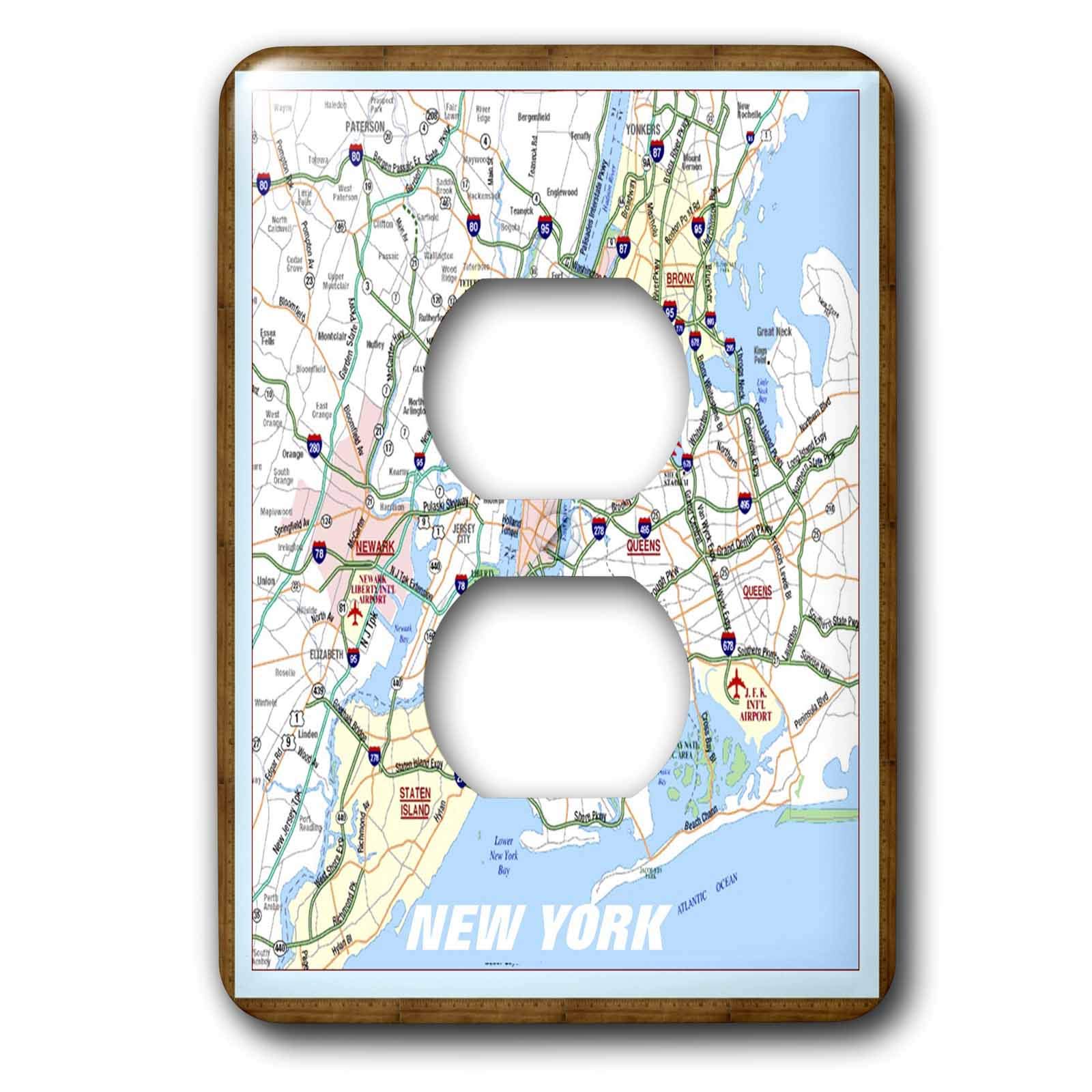 NYC Boroughs Cache de prise pour plaque de double prise murale décorative